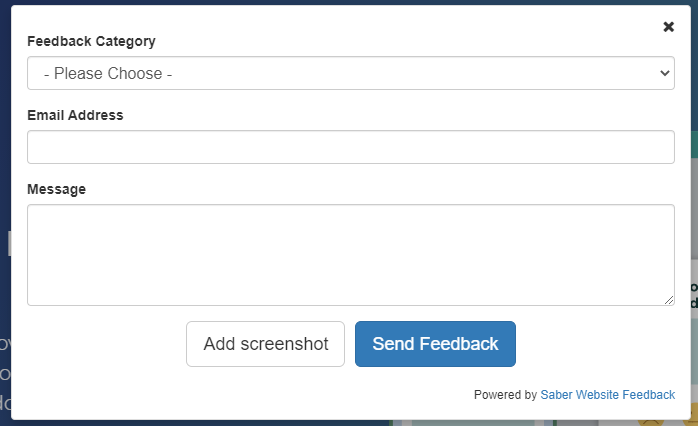 Stock Saber Feedback widget